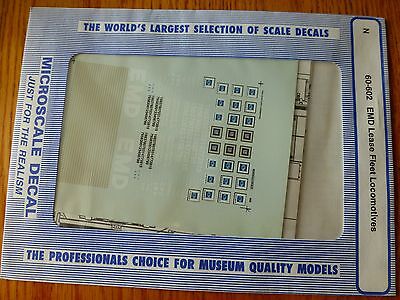 Microscale Decal N  #60-602 EMD Diesels - EMD Lease Fleet Paint Scheme