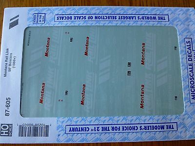 Microscale Decal HO  #87-605 Montana Rail Link - 50' Boxcars Dates:1988+