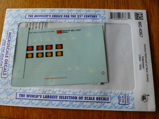 Microscale Decal HO  #MC-4367 CNJ Caboose Dates:1942-65