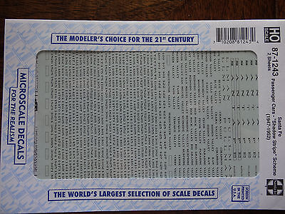 Microscale Decal HO  #87-1243  Passenger Car Shadow Stripes