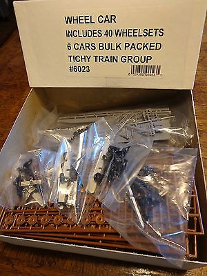 Tichy Train Group #6023 HO 40' Company Wheel Service Flat Car w/Load -- 6 Pack