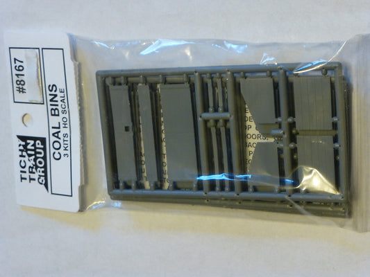 Tichy Train Group #8167 HO Coal Bins pkg(3; Plastic Kit)