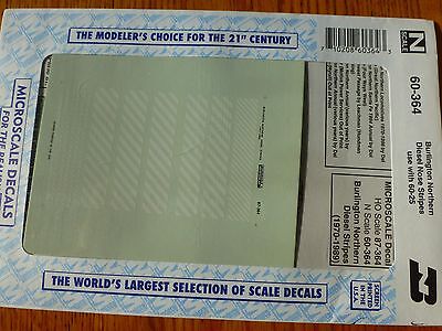Microscale Decal N  #60-364 Burlington Northern (BN) - Diesel Nose Stripes - Whi
