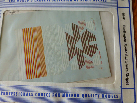 Microscale Decal N  #60-610 Chicago Burlington & Quincy Diesel Switcher Striping