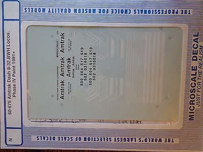 Microscale Decal N  #60-675 Amtrak Diesels - Dash 8-32BWH