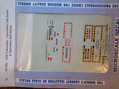 Microscale Decal N  #60-682 CSX Cabooses- Incl Operation Redblock and Operation
