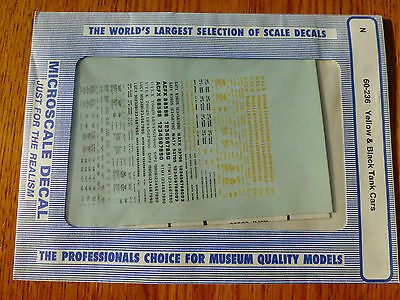 Microscale Decal N  #60-236 Data - Tank Car - Yellow & Black Lettering - GATX,NA