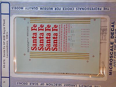 Microscale Decal N  #60-676 Santa Fe GP60B Diesels (1991-1996)-Diesel - GP60B -