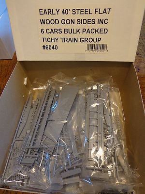 Tichy Train Group #6040 HO Atlantic Coast Line Style Flat Car -- 6 Pack