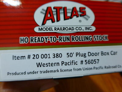 Atlas HO #20001380 Western Pacific #56057 (50' Plug Door Box Car)