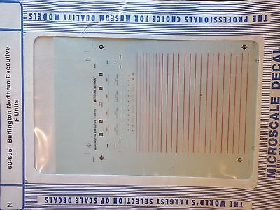 Microscale Decal N  #60-695 BN Diesel - F-Units - Executive Paint Scheme