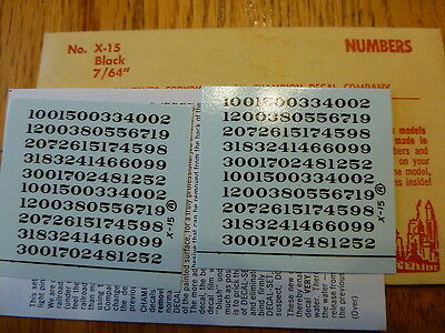 Champ Decal HO #X-15 Numbers (Black 7/64")