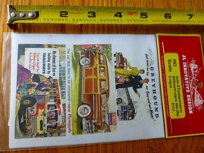 JL Innovative Design HO #172 Auto & Transportation Billboardd Signs 40's & 50's
