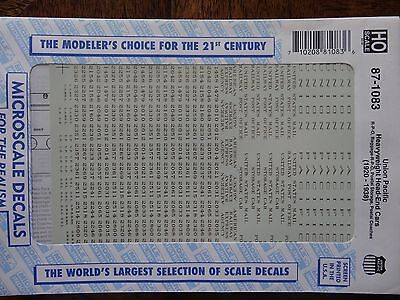 Microscale Decal HO  #87-1083 UP Baggage, R-P-O and Mail Storage Cars - Green Sc