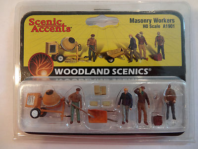 Woodland Scenics HO #1901  -  Masonry Workers
