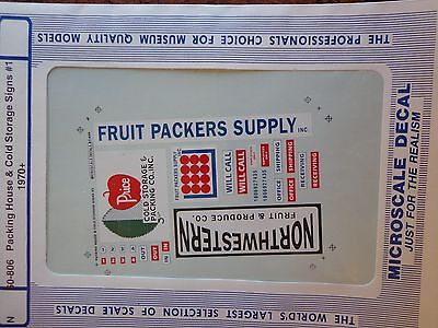 Microscale Decal N  #60-806 Packing House & Cold Storage Signs #1, (1970+) Packi