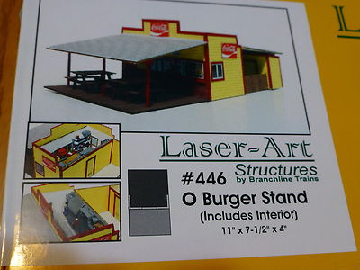 Branchline O #446 Burger Stand Kit (11" x 7-1/2" x 4") Laser-Art