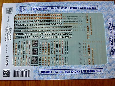Microscale Decal HO  #87-211  Western Pacific Diesel Switchers (1950-1980) Diese
