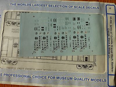 Microscale Decal N  #60-409 57' Outside-Braced Decal Set - Pacific Fruit Express