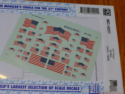Microscale Decal HO  #MC-4201 United States of America - 48 Star (1912-1959), Fl