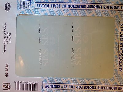 Microscale Decal N  #60-4345 SP&S Box Car - 40' Dates:1960-70